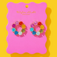 Rainbow Drop Circle Earrings