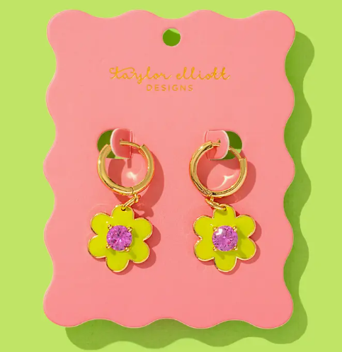 Flower Huggie Earrings