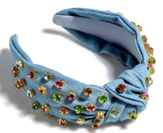 Rainbow Embellished Denim Headband