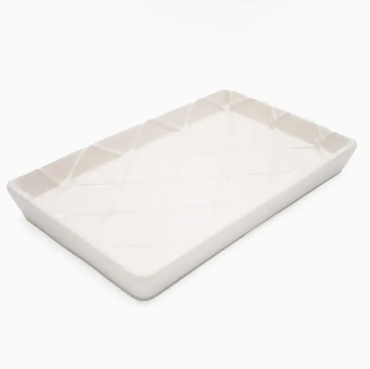 White Textured Guest Towel Tray