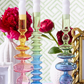 Tie Dye Handblown Glass Candleholders