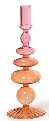 Tie Dye Handblown Glass Candleholders