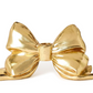 Large Gold Bow Taper Candleholder