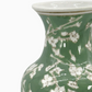 Green Sakura Chinoiserie Ceramic Vase 14"