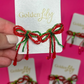 Christmas Mini Bow Earrings - Red and Green