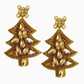 Christmas Tree Sparkle Earrings - Gold