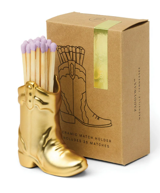 Cowboy Boot Match Holder - Gold Metallic