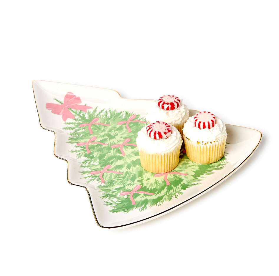 Bow-tiful Christmas Tree Shape Plate