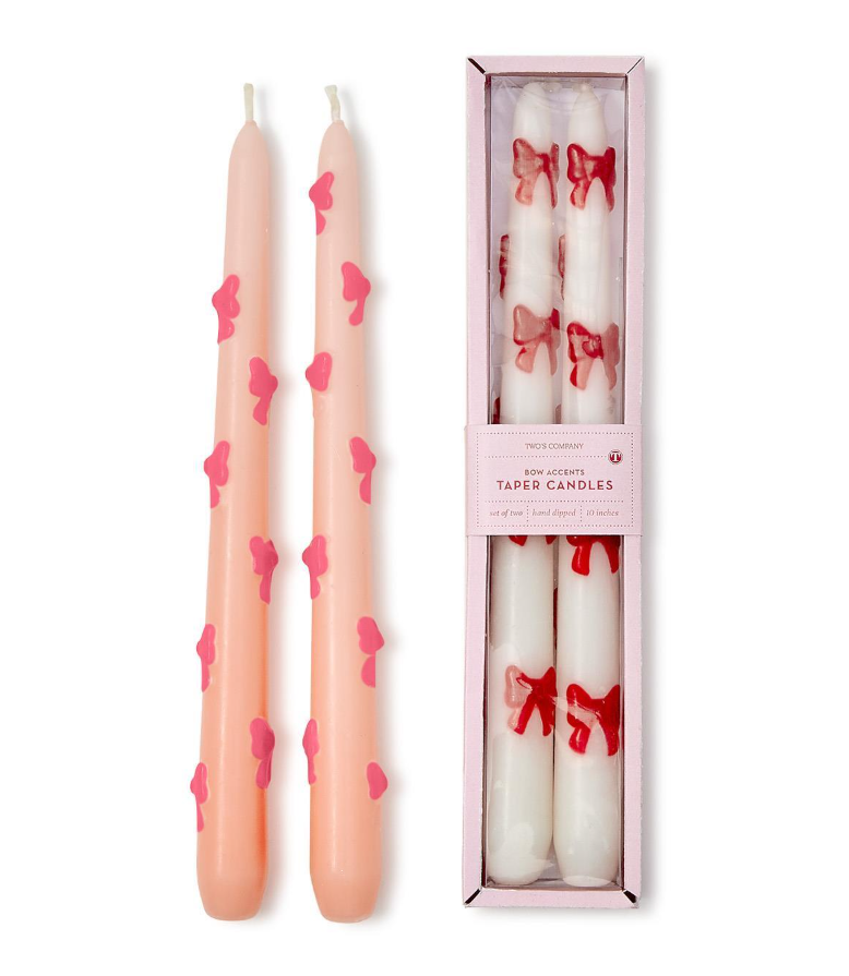 Set of 2 Bow Taper Candles