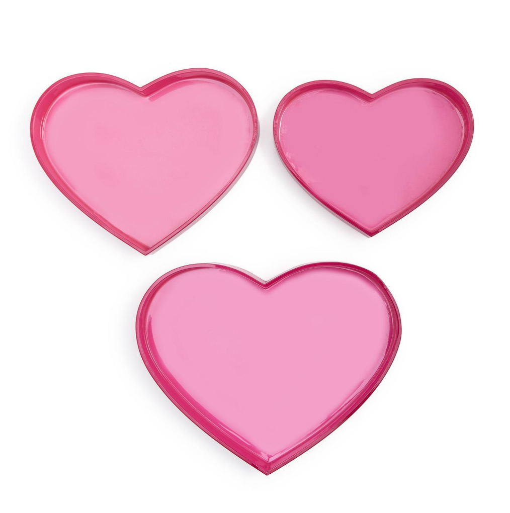 Lacquered Two-Tone Heart Trays