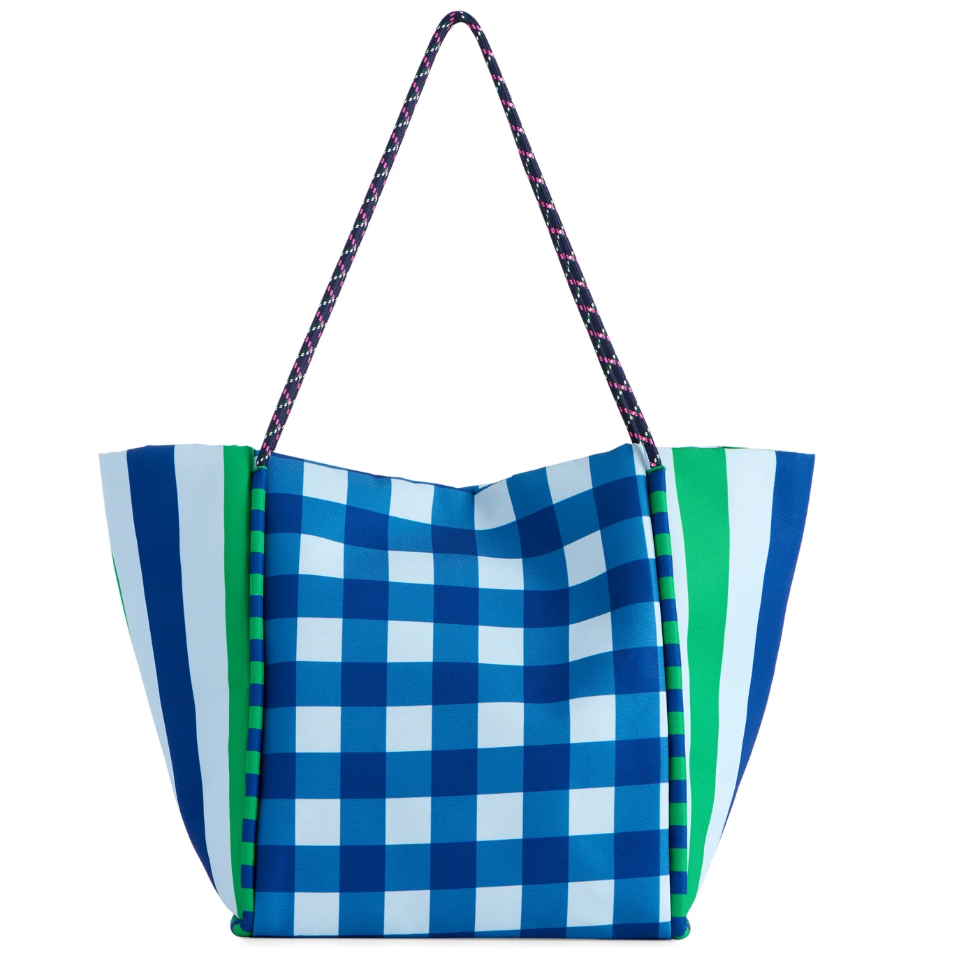 Navy & Green Samba Tote