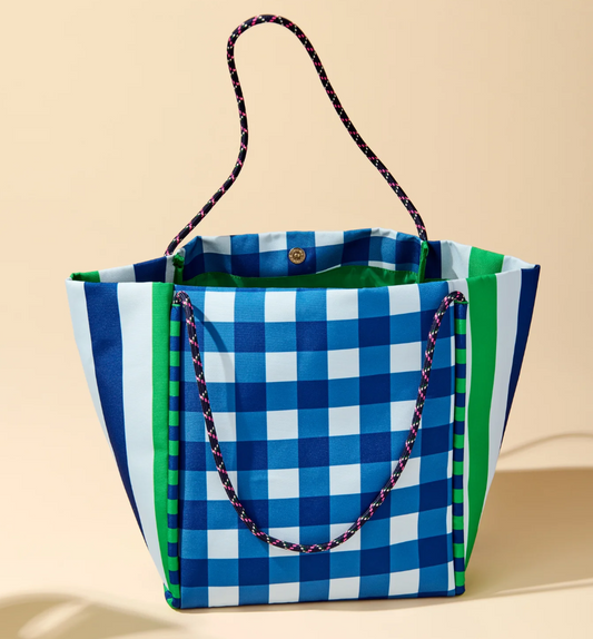 Navy & Green Samba Tote