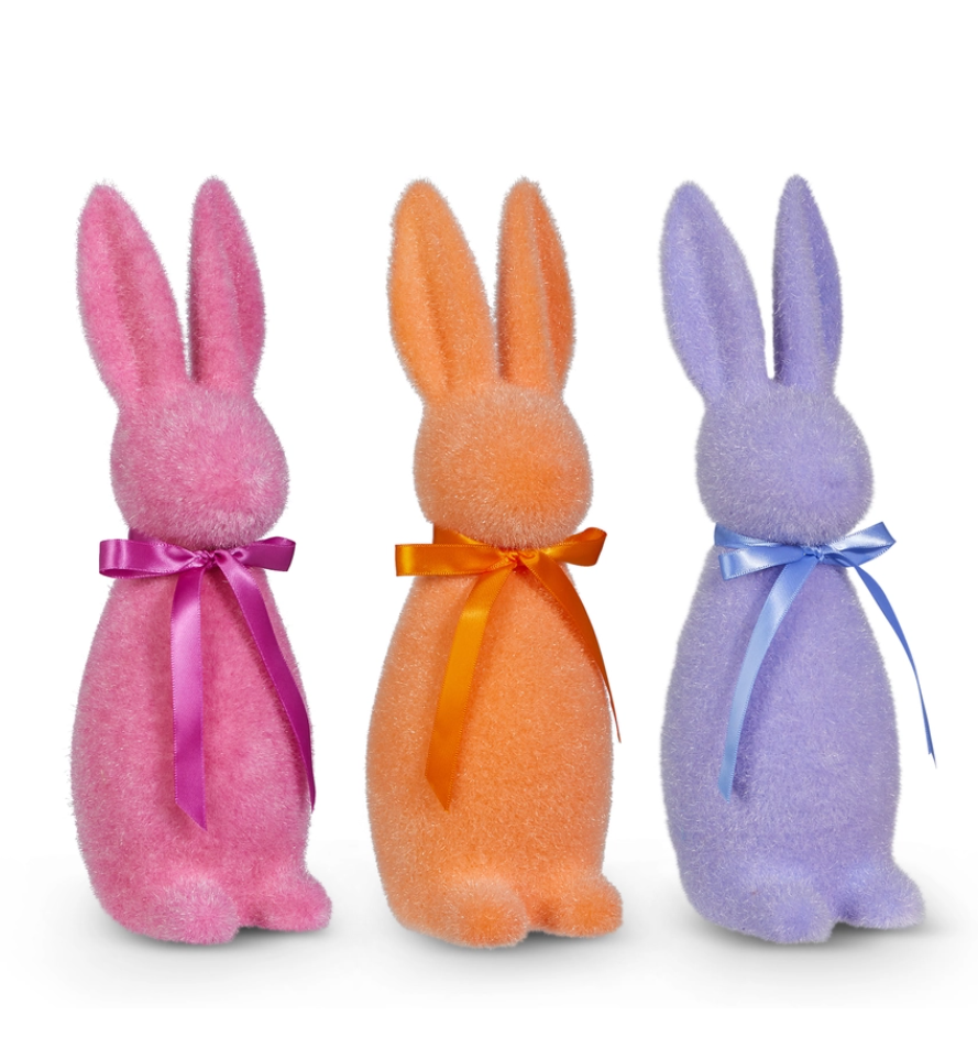 11.5" Sherbet Flocked Bunny