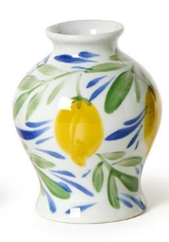 Lemon Grove Hand-Painted Mini Lemon Vases