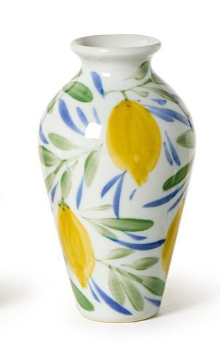 Lemon Grove Hand-Painted Mini Lemon Vases