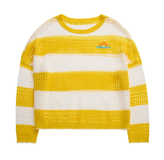 Sunrise Striped Mesh Sweater
