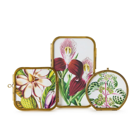 Brass and Glass Mini Metal Frames with Antique Gold Trim