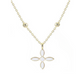 Enamel Cross Drop Necklace - White Enamel/Gold