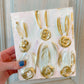 6x6 Group of 3 Hand Painted Bunnies