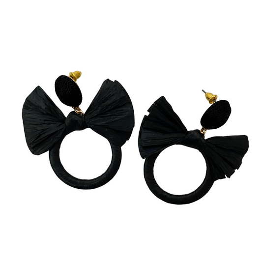 Black Bow Earring